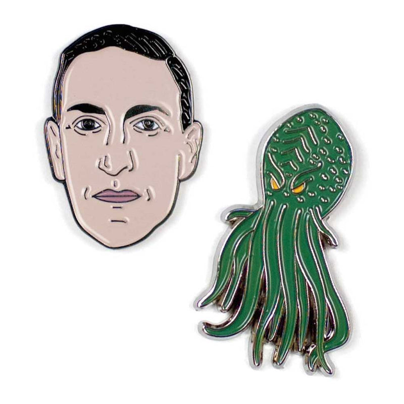 H.P. Lovecraft and Cthulhu Pin Set