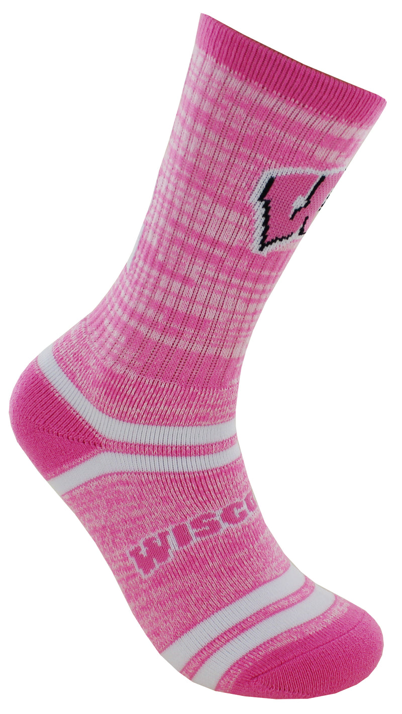 Wisconsin Badgers Love Women's Crew Socks, Medium
