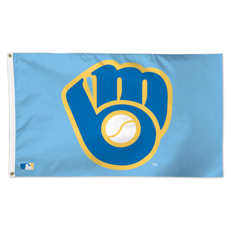 Milwaukee Brewers Retro Glove Logo 3' x 5' Deluxe Flag