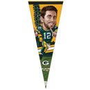 wincraft,win,craft,green bay packers,aaron rodgers,caricature,premium,pennant,sports,memorabilia,flag,souvenir,home,decor,decoration,mancave,man,cave