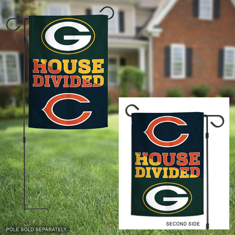 Green Bay Packers/Chicago Bears House Divided Garden Flag, 2-Sided, 12.5" x 18"
