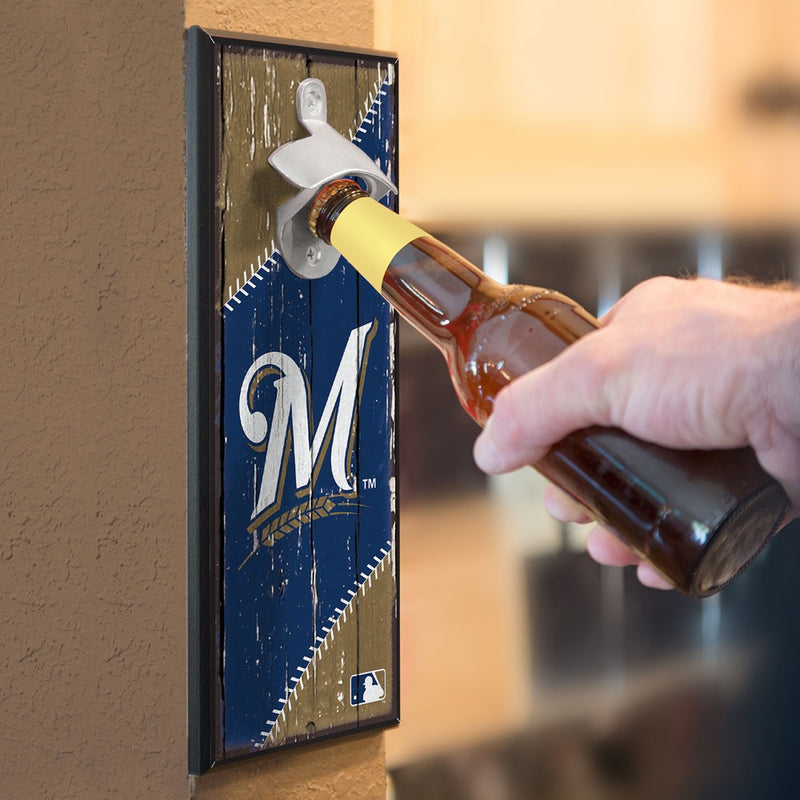 Milwaukee Brewers 5" x 11" Bottle Opener Wall Sign