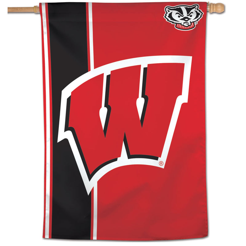 Wisconsin Badgers Stripe 28" x 40" Vertical Flag