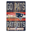 New England Patriots Go Pats 11" x 17" Wood Sign