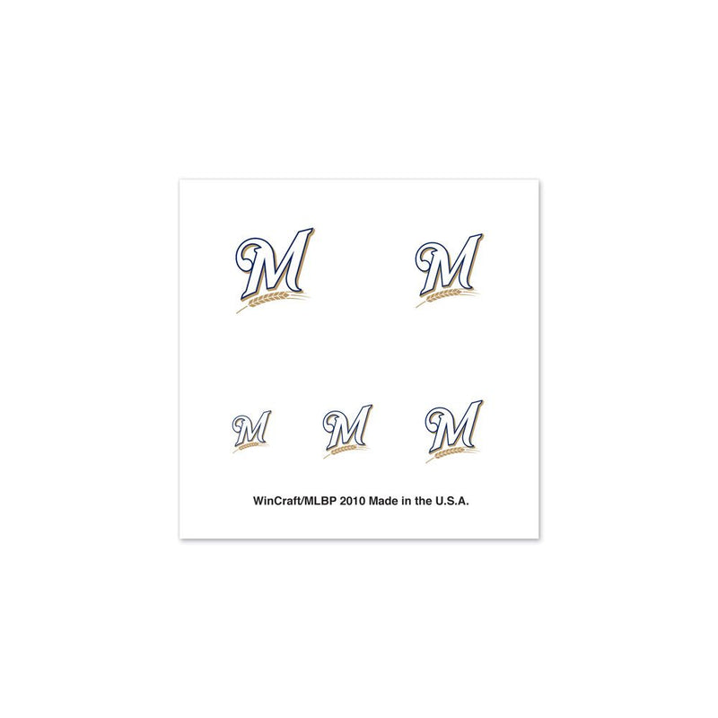 Milwaukee Brewers "M" Logo Fingernail Tattoos