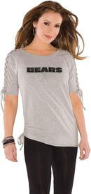 Chicago Bears Women's Shoulder Lace Top