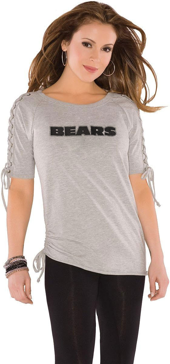 Chicago Bears Women's Shoulder Lace Top
