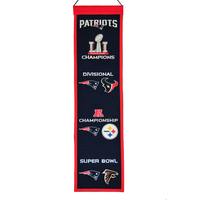 New England Patriots Road to Super Bowl LI Heritage Banner