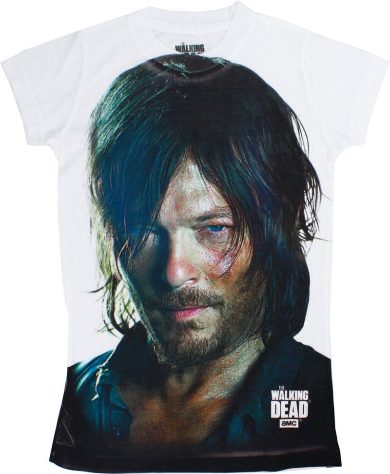 Walking Dead Daryl Dixon Face Junior's Sublimated Shirt