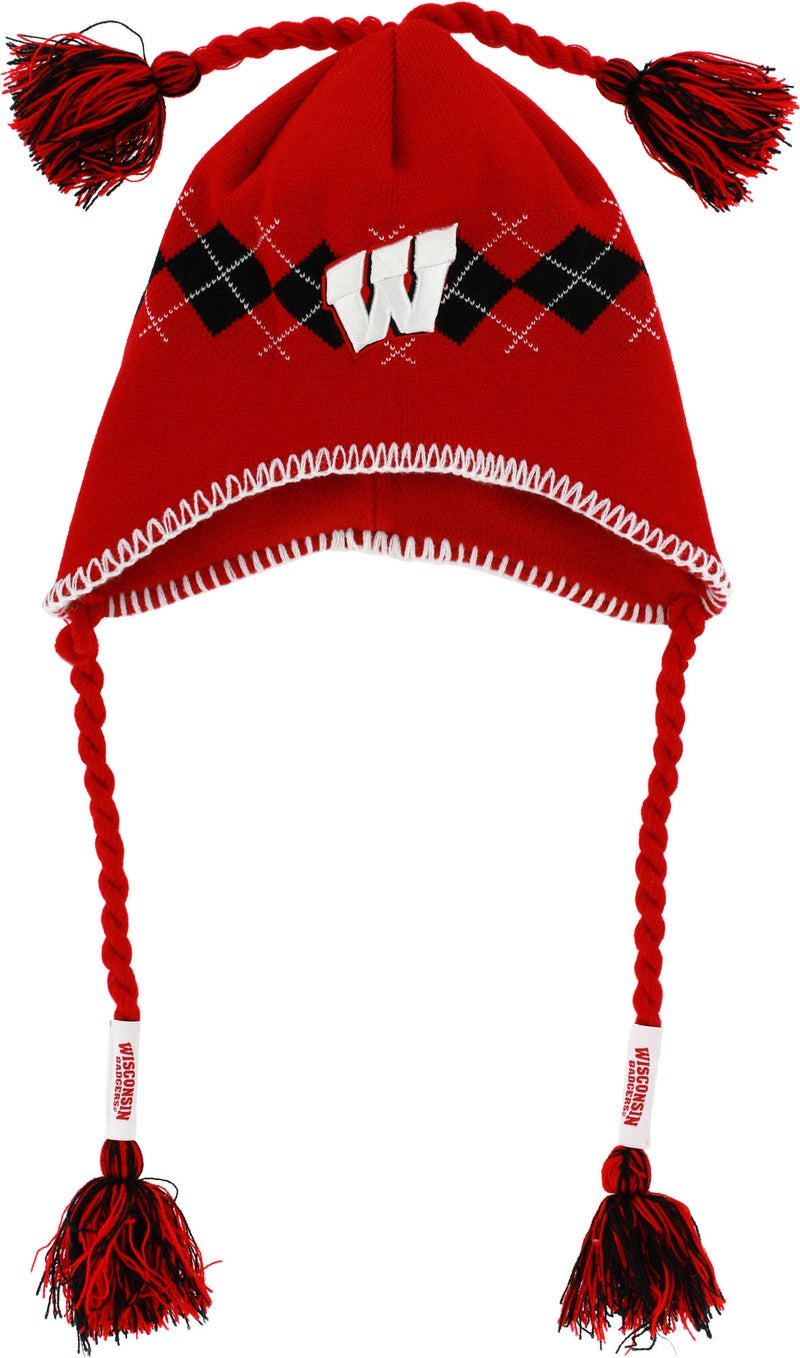 Wisconsin Badgers Tassle Gyle Knit Hat