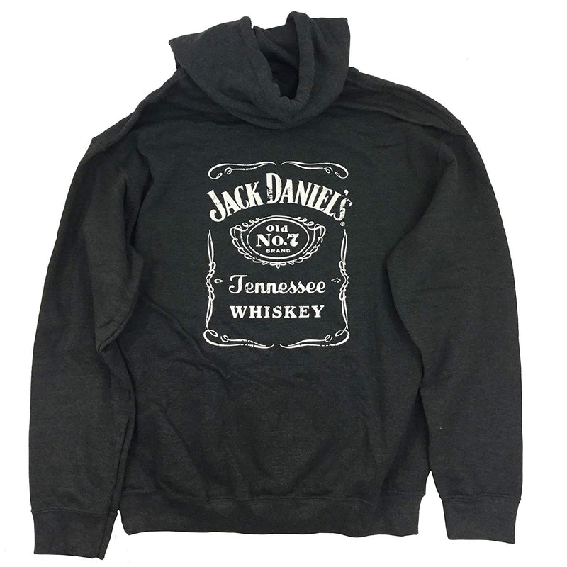 Jack Daniels Label Pullover Hoodie, Grey