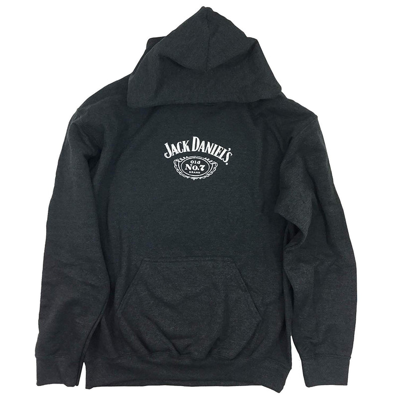 Jack Daniels Label Pullover Hoodie, Grey