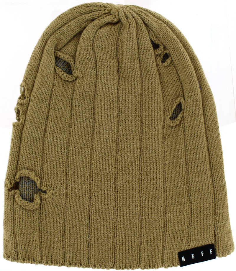 Neff Men's Torn Beanie, Tan/Twill