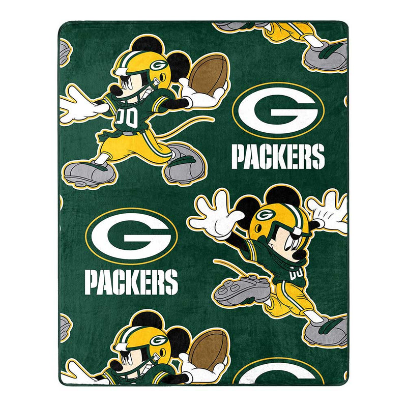 Green Bay Packers NFL Mickey Character Hugger Pillow & Silk Touch Throw Set