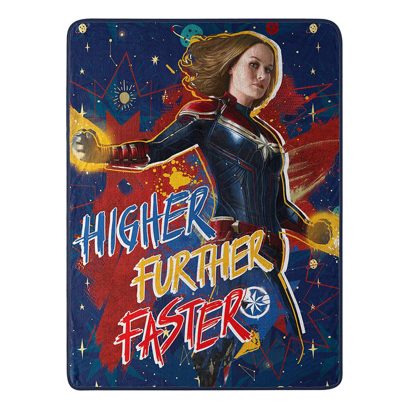 Marvel Comics Captain Marvel Higher, Further, Faster Throw Blanket