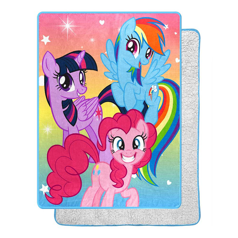 My Little Pony Rainbow Surprise Oversized Silk Touch Sherpa Throw Blanket