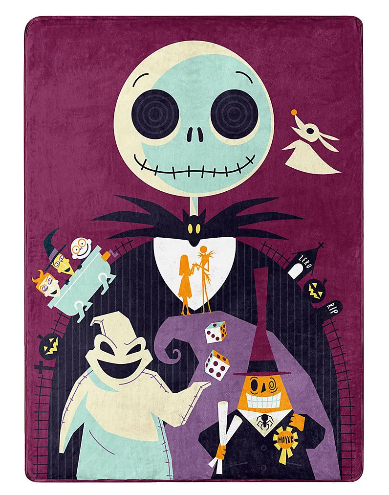 Nightmare Before Christmas Psychedelic World Silk Touch Throw Blanket, 46" x 60"