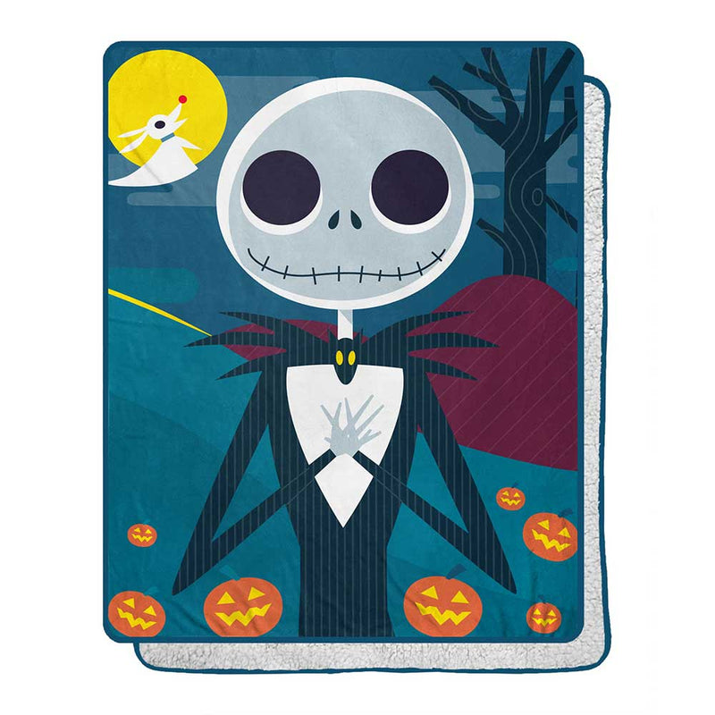 Nightmare Before Christmas Night Stroll Silk Touch Sherpa Throw Blanket, 40"x50"