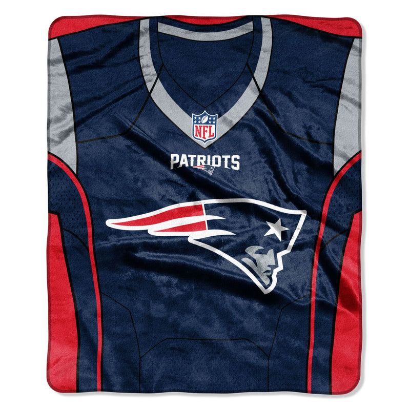New England Patriots Jersey Raschel Throw Blanket