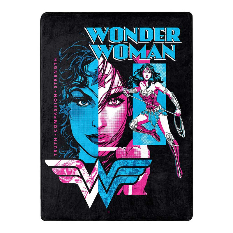 Wonder Woman Truth Compassion Strength Silk Touch Throw Blanket