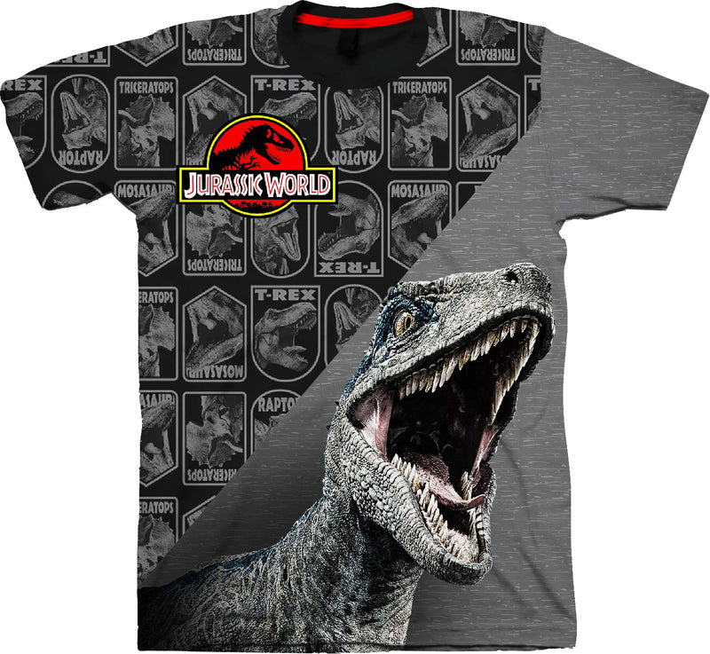 Jurassic World Raptor Badge Pattern Boy's Shirt