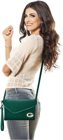 Green Bay Packers Fold Over Crossbody Pebble Purse