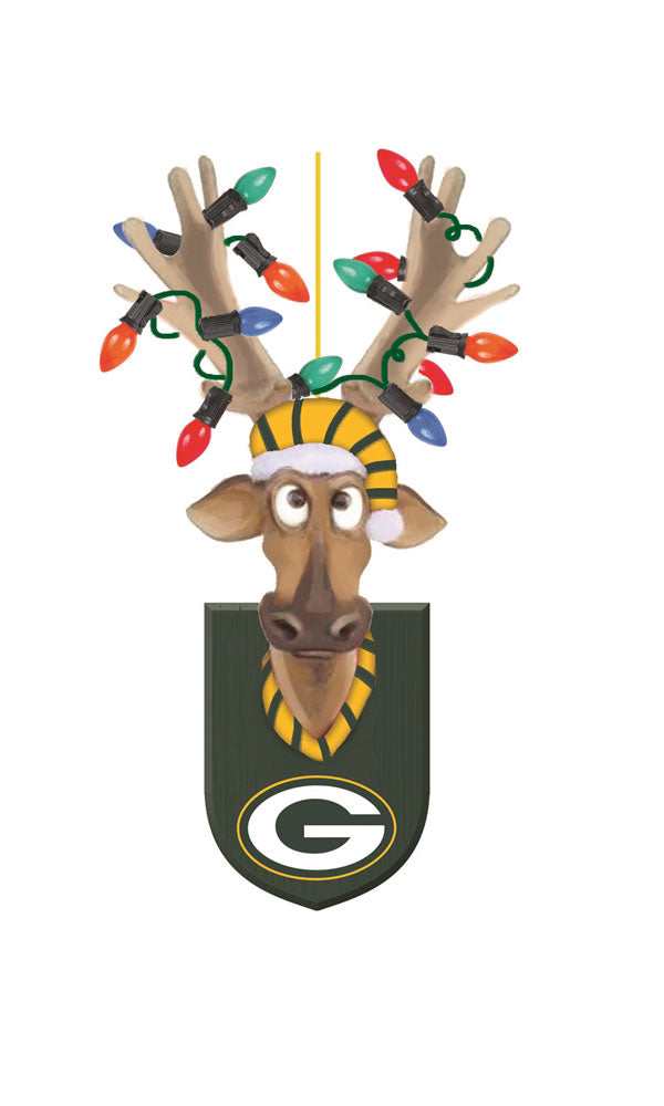 Green Bay Packers Reindeer Ornament