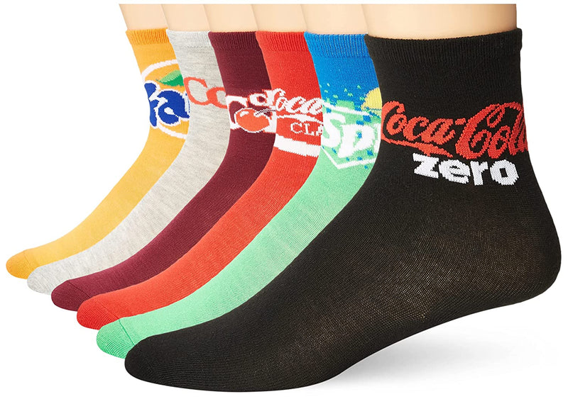Coca Cola Vending Machine Women's Crew Socks, 6-Pack (Shoe Size 4-10)