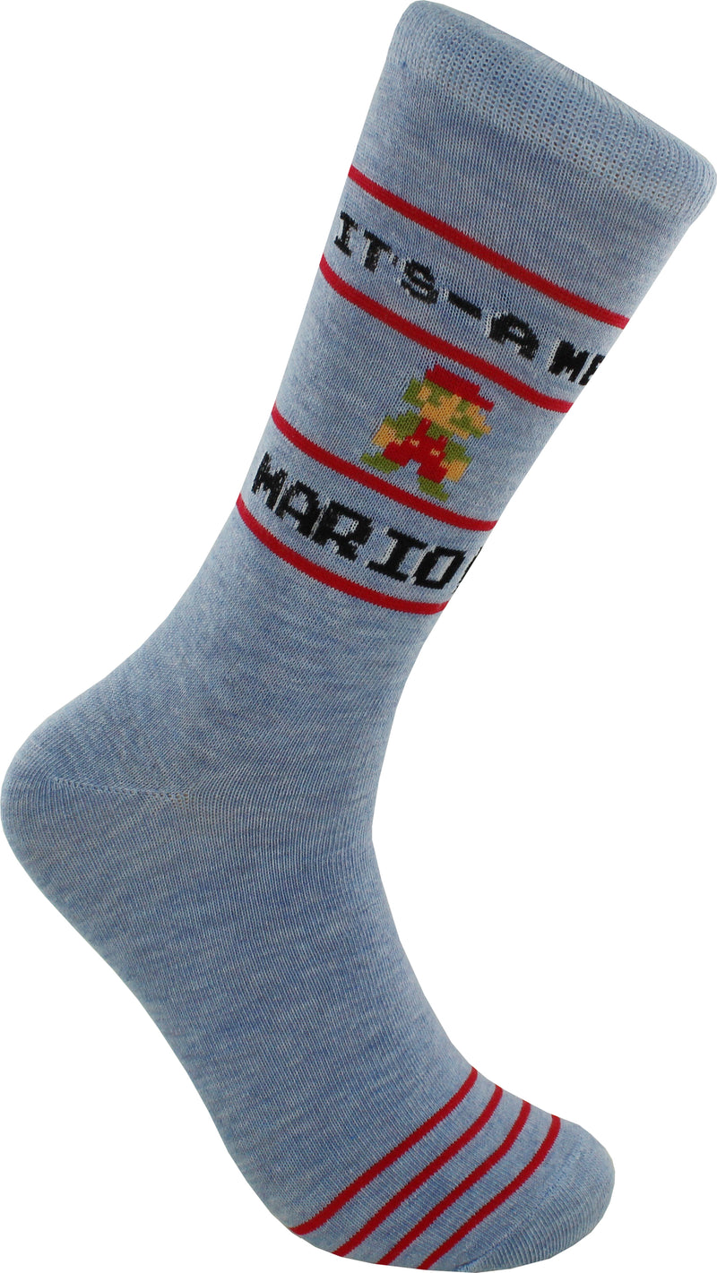 Nintendo It's a-me, Mario! Men's Crew Socks, 2-Pack, Shoe Size 6.5-12
