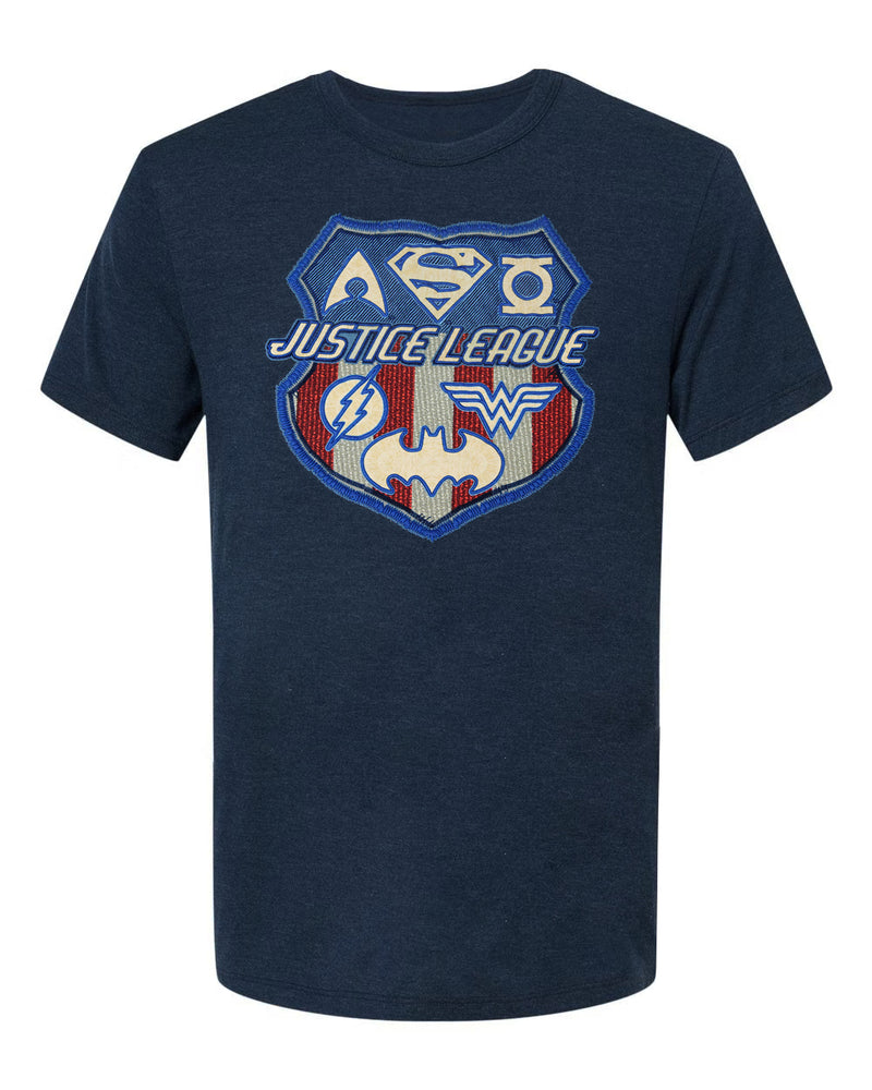 DC Comics Justice League Shield Faux Patch Men's Shirt