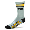 Iowa Hawkeyes Deuce Black Crew Adult Socks