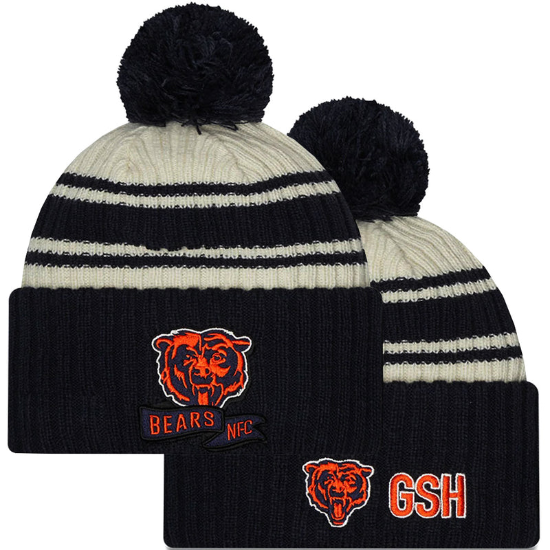 Chicago Bears 2022 Sideline Sport Cuffed Pom Knit Hat