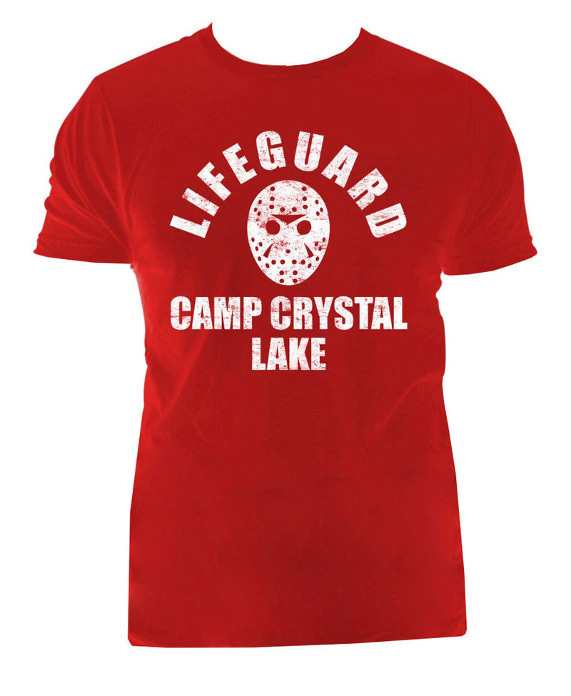 Friday the 13th Camp Crystal Lake Lifeguard Men's Shirt, Red
