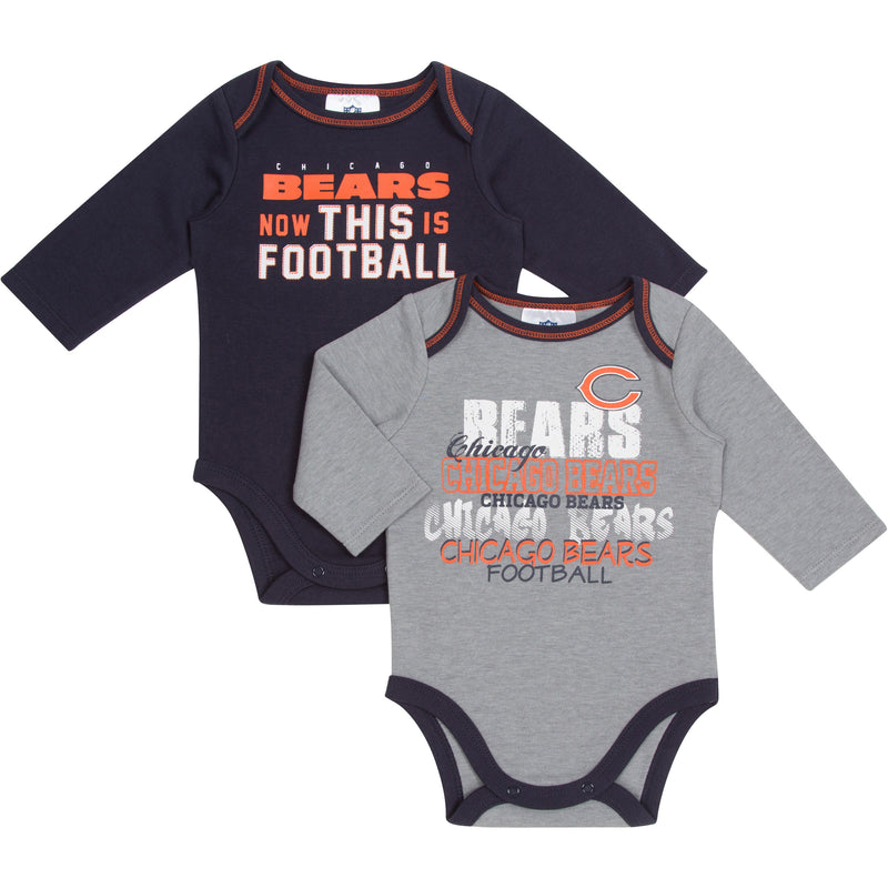 Chicago Bears Long Sleeve Infant Bodysuit - 2 Pack