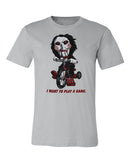 Saw Jigsaw I Want To Play a Game Men's T-Shirt, Silver