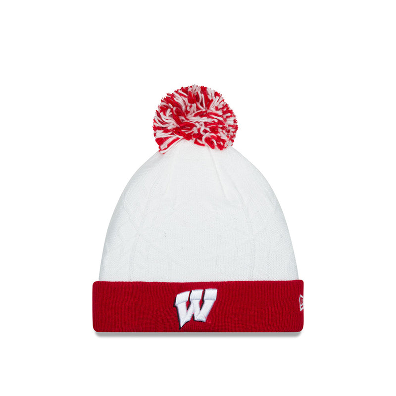 Wisconsin Badgers Snow Crown White Knit Hat