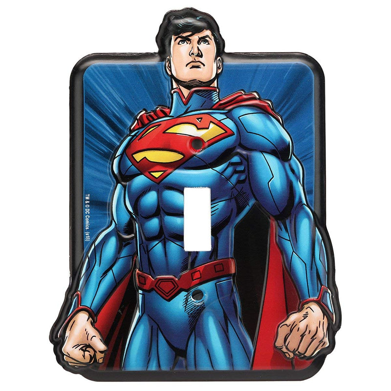DC Comics Superman Switch Plate Cover Embossed Metal