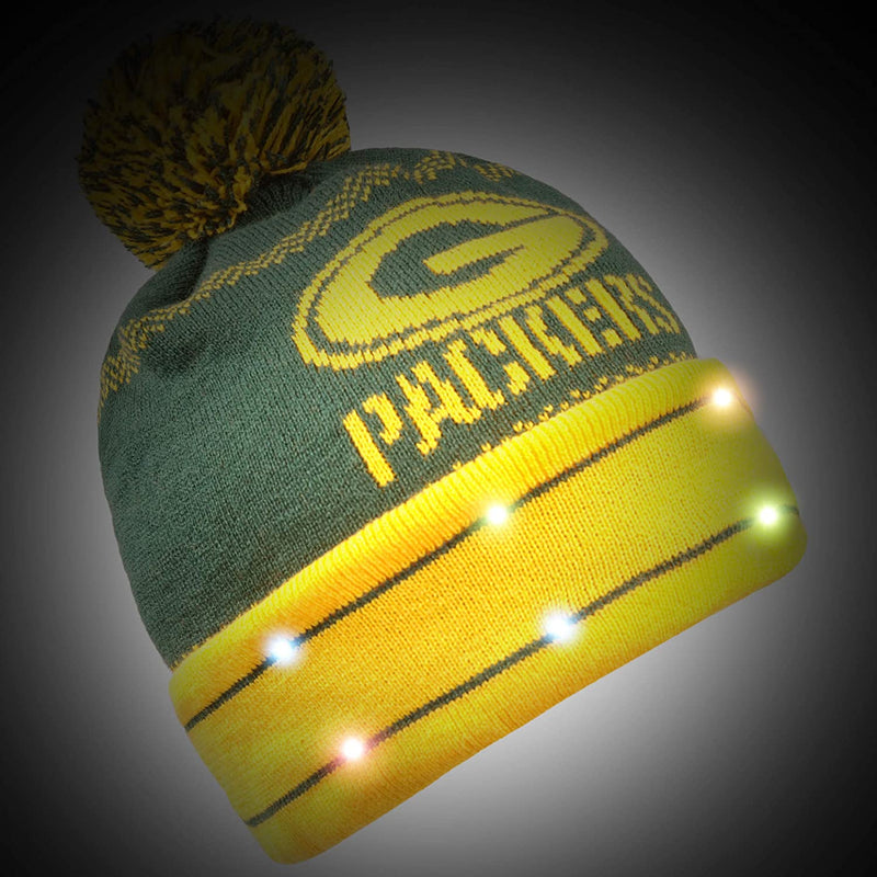 Green Bay Packers LED Pom Pom Knit Hat