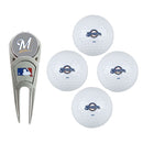 Milwaukee Brewers 4 Ball Gift Set w/ Divot Tool, Marker