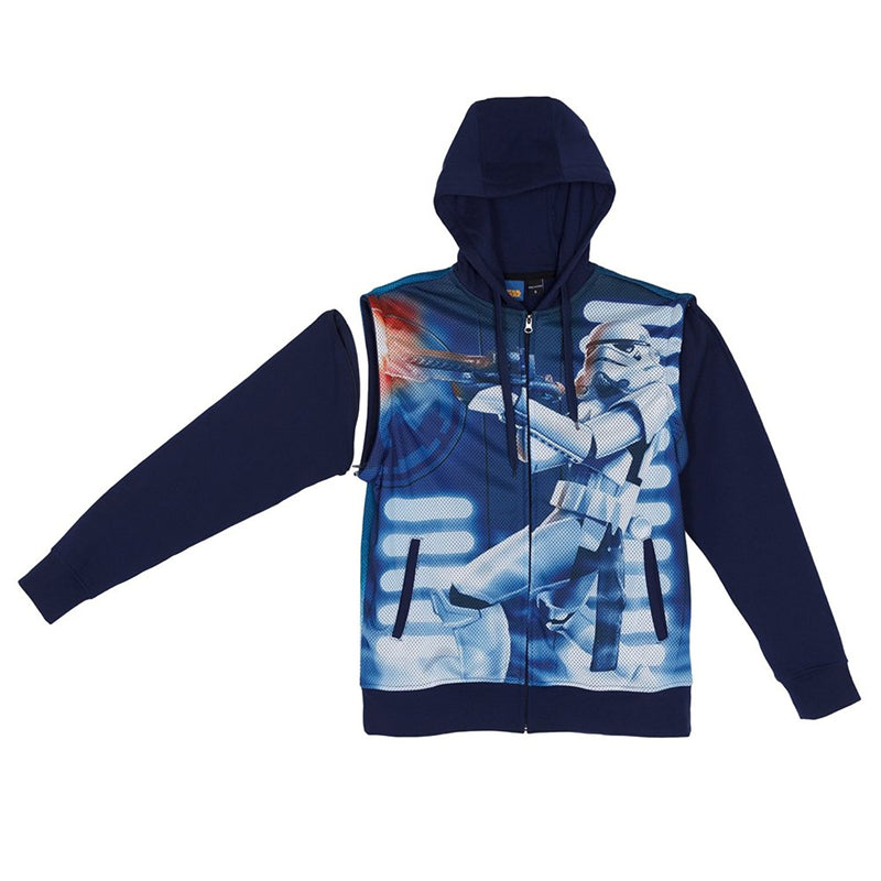 Star Wars You Fired Men's Navy Sublimated Hoodie with Removable Sleeves