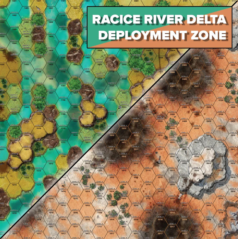 BattleTech Battle of Tukayyid Battlemat: Racice River Delta/Deployment Zone