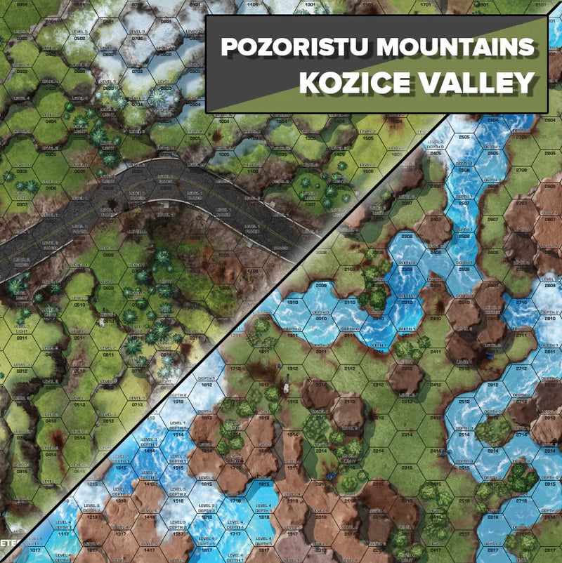 BattleTech Battle of Tukayyid Battlemat: Pozoristu Mountains/Kozice Valley