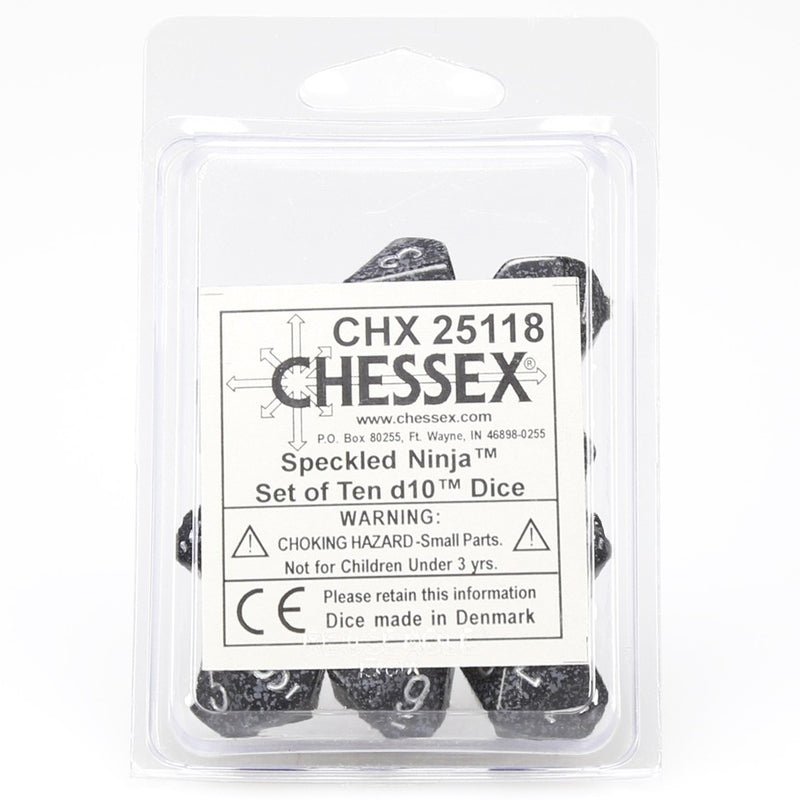 Chessex Speckled Ninja D10 Dice Set (10)