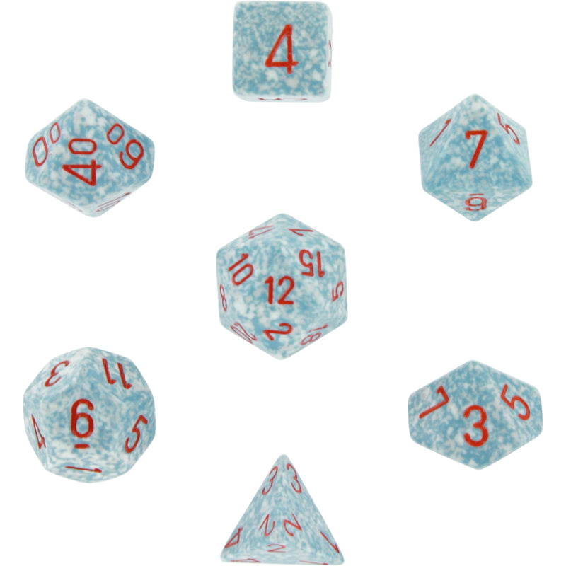 Polyhedral 7-Die Speckled Dice Set - Air
