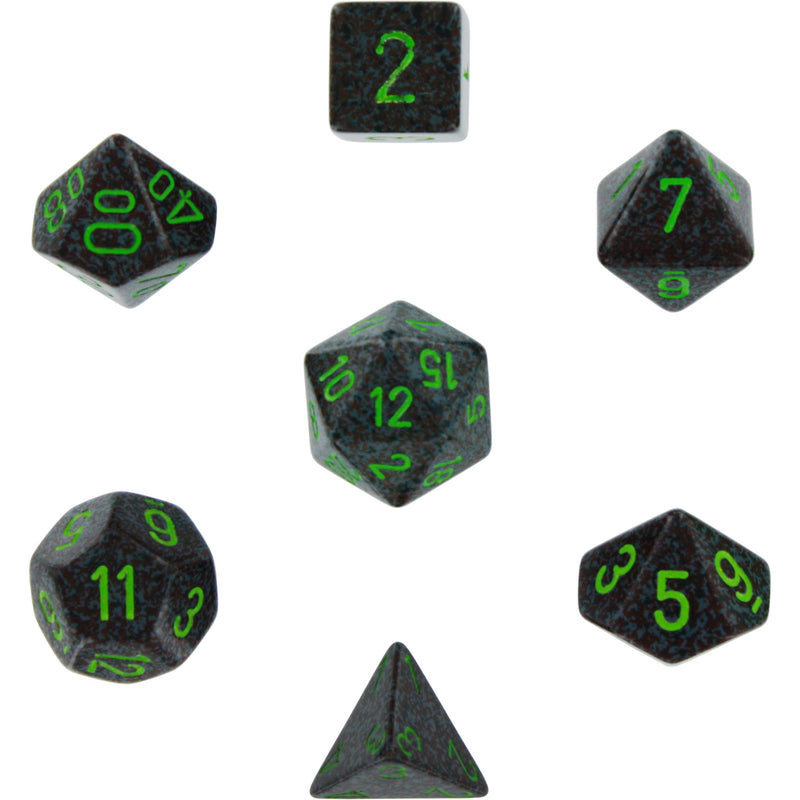 Polyhedral 7-Die Speckled Dice Set - Earth