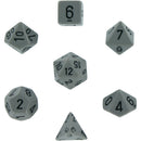 Opaque Dark Grey/black Polyhedral 7-Dice Set