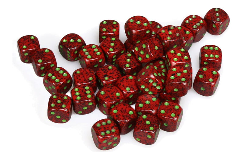 Chessex 12mm d6 Speckled Strawberry Dice Block - Set of 36