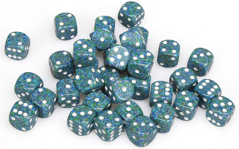 Chessex 12mm d6 Speckled Sea Dice Block - Set of 36