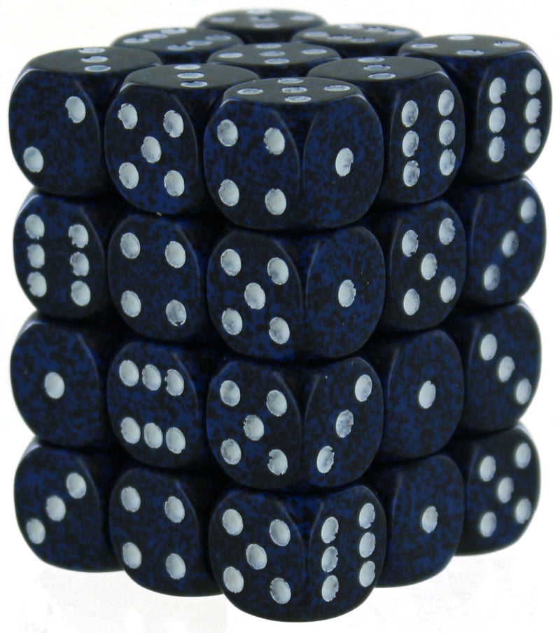 Chessex 12mm d6 Speckled Stealth Dice Block - Set of 36