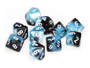 Gemini Black-Shell/white Set of Ten d10 Dice